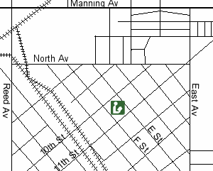 Reedley Library is sounth side of E Street and 10th Street.