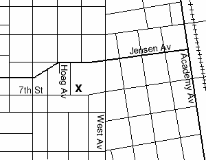 Sanger Branch is on 7th Street, between Hoag Avenue and West Avenue.