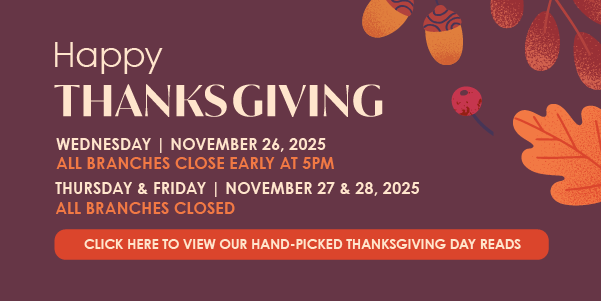 All branches closed for Thanksgiving